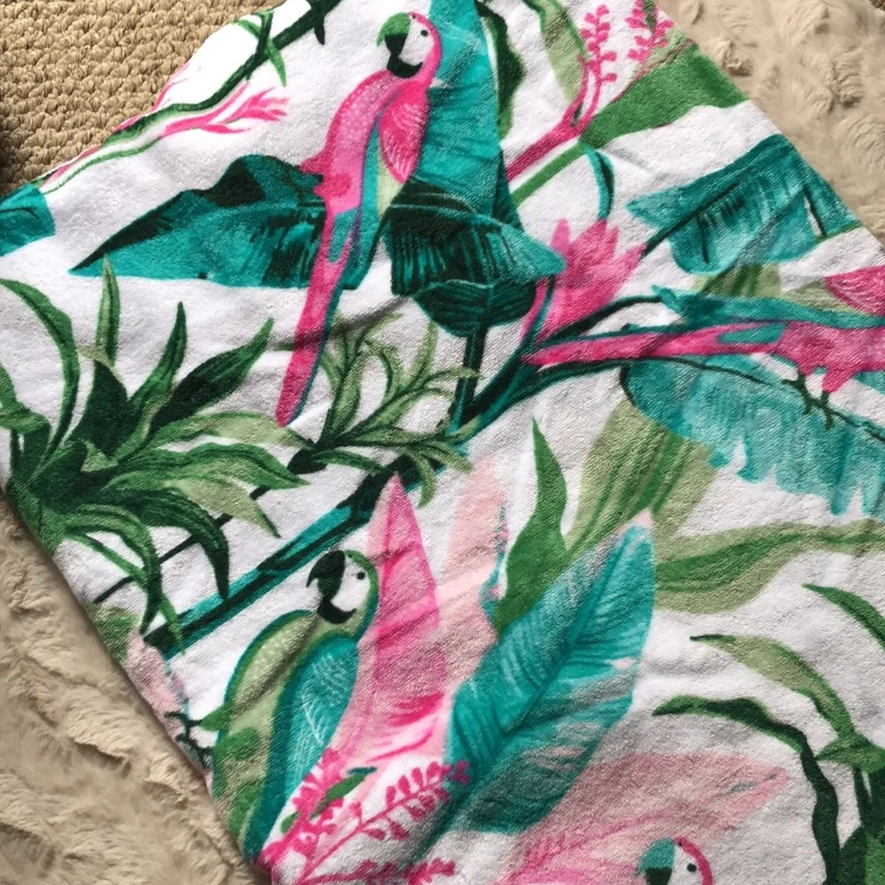 Tropical Bird Parrot Print BEACH Towel